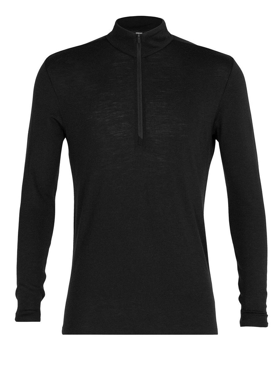 Icebreaker Merino 175 Everyday Long Sleeve Half Zip Thermal Top Miesten Base Layers Mustat | FI 1371VRWD